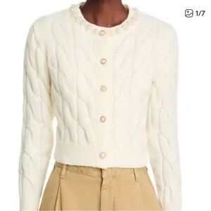 Stellah Cream Cable Knit Cardigan